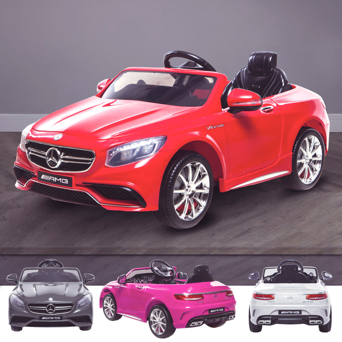 kids 12v electric mercedes s63 amg car licesend battery operated ride on car with parental remote control main red Red 2wd