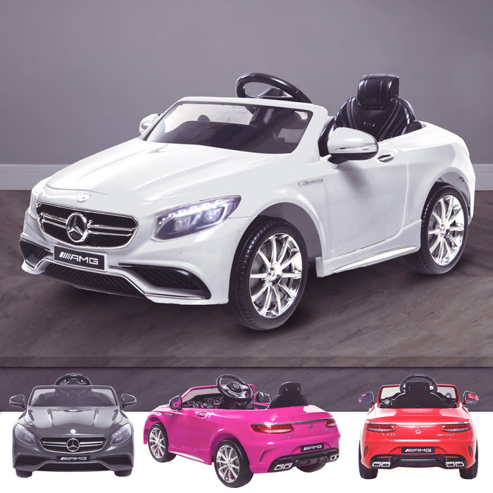 kids 12v electric mercedes s63 amg car licesend battery operated ride on car with parental remote control main white White 2wd