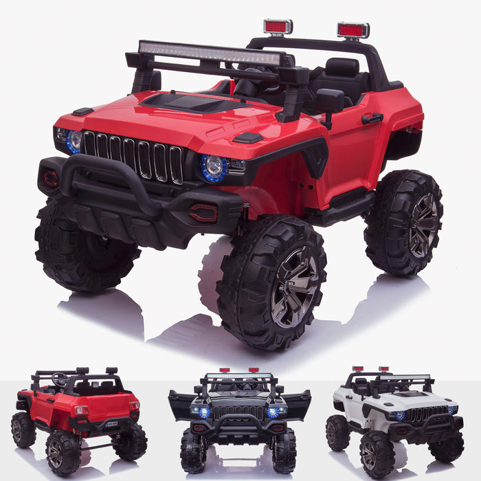 kids 24v hummer style ride on car jeep with parental remote control two seater main red Red 2 4wd