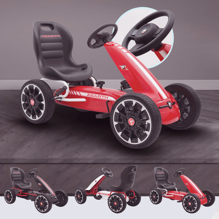 kids abarth ride on pedal go kart pedal powered ride on red scorpion