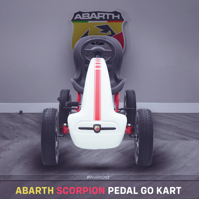 kids abarth ride on pedal go kart pedal powered ride on white 3 White scorpion
