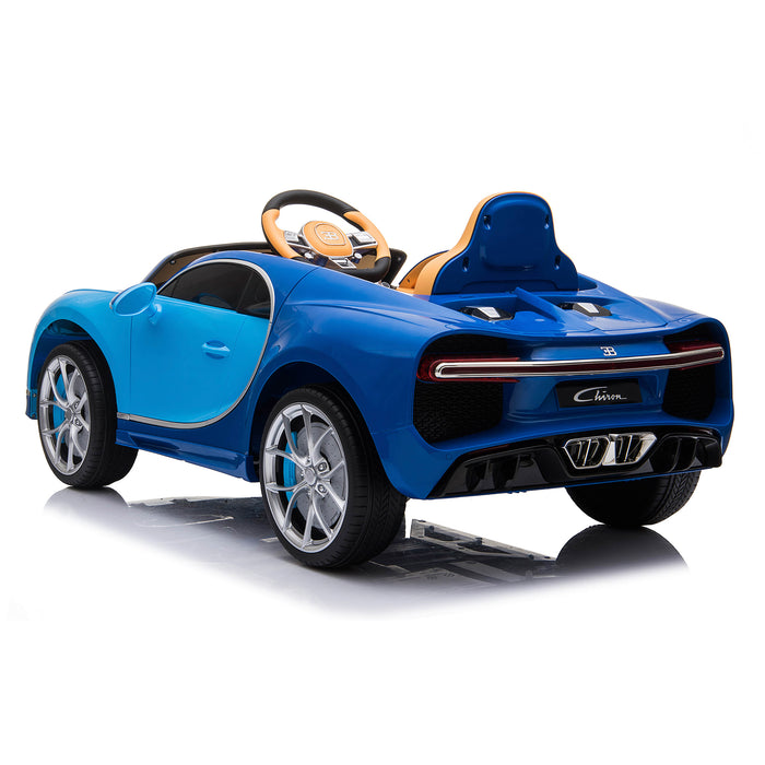 kids bugatti chiron licensed electric ride on car blue 12v