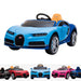 kids bugatti chiron licensed electric ride on car blue 12v