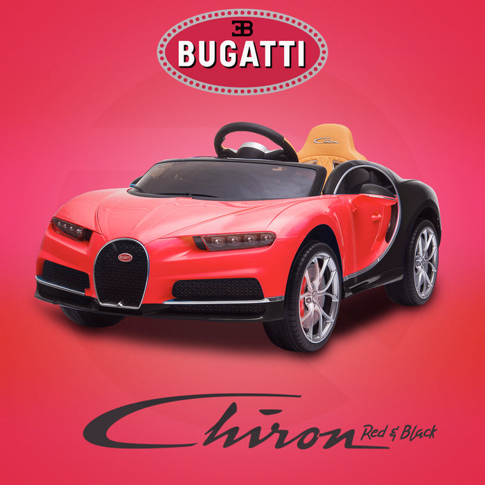 kids bugatti chiron licensed electric ride on car red black 12v