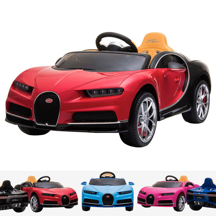 kids bugatti chiron licensed electric ride on car red Red & Black 12v