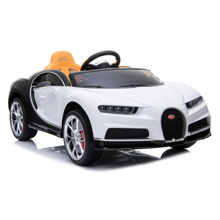 kids bugatti chiron licensed electric ride on car white 12v