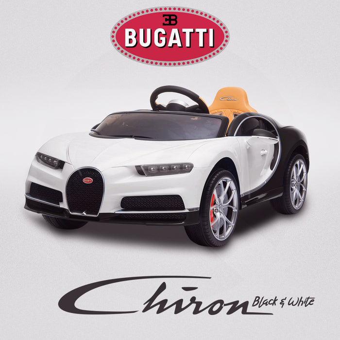 kids bugatti chiron licensed electric ride on car white black 12v