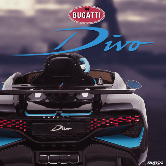 kids bugatti divo licensed ride on electric car supercar with parental remote control lifestyle 2 rear direct 2 12v