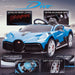 kids bugatti divo licensed ride on electric car supercar with parental remote control main promo blue 12v