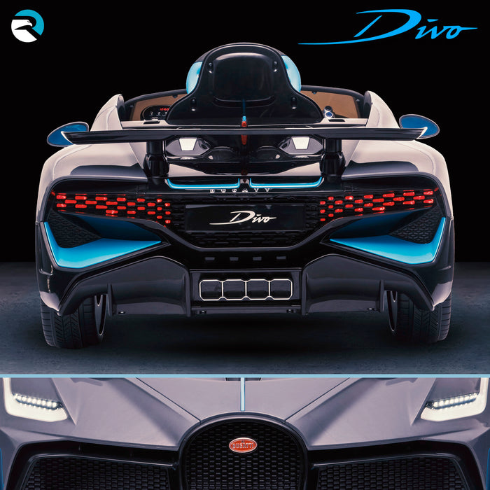 kids bugatti divo licensed ride on electric car supercar with parental remote control main rear direct 12v