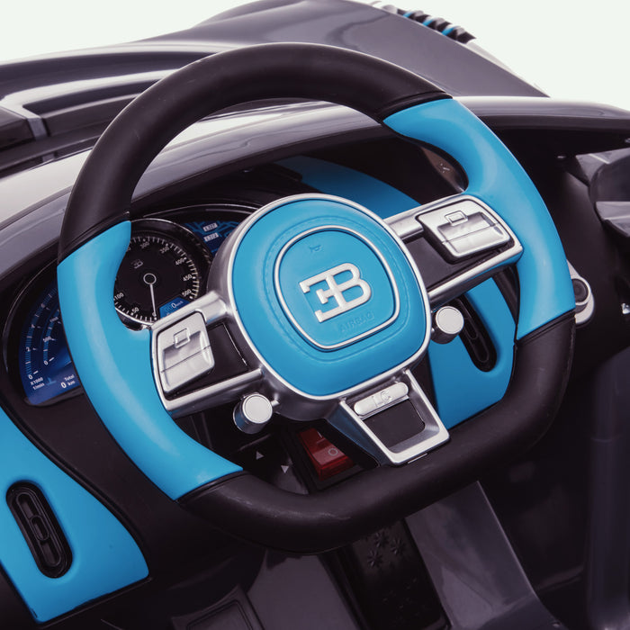 kids bugatti divo licensed ride on electric car supercar with parental remote control steering close up 12v