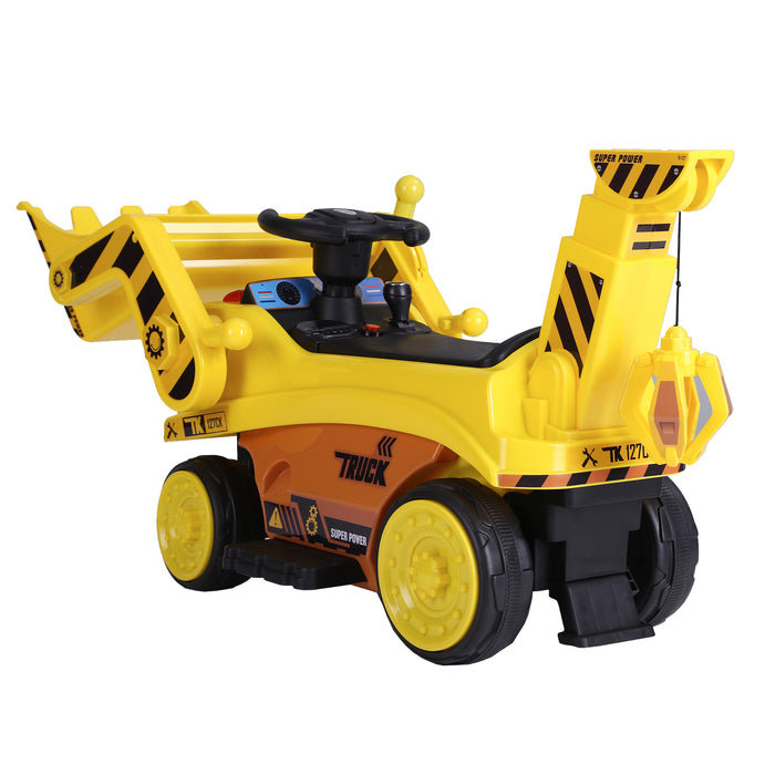 kids digger truck electric ride on truck 4 riiroo 6v construction
