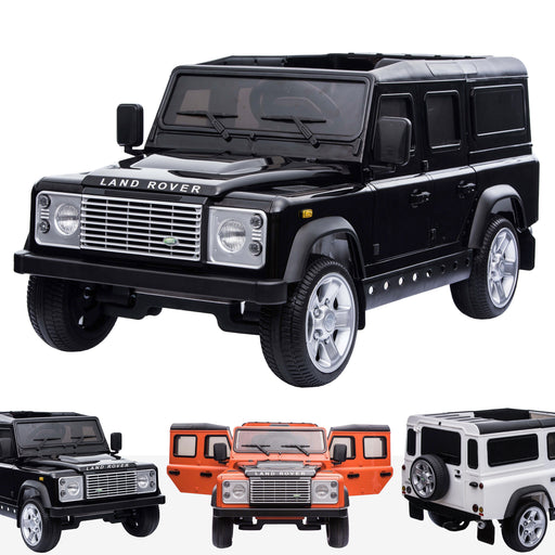 kids electric ride on car licensed land rover defender battery operated car jeep with parental remote control 12v black 