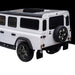 kids electric ride on car licensed land rover defender battery operated car jeep with parental remote control 12v rear prespective close up black alloys 