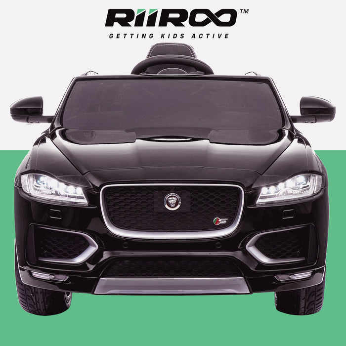 kids electric ride on jaguar f pace licensed battery operated car with parental remote control 12v front 2 black 