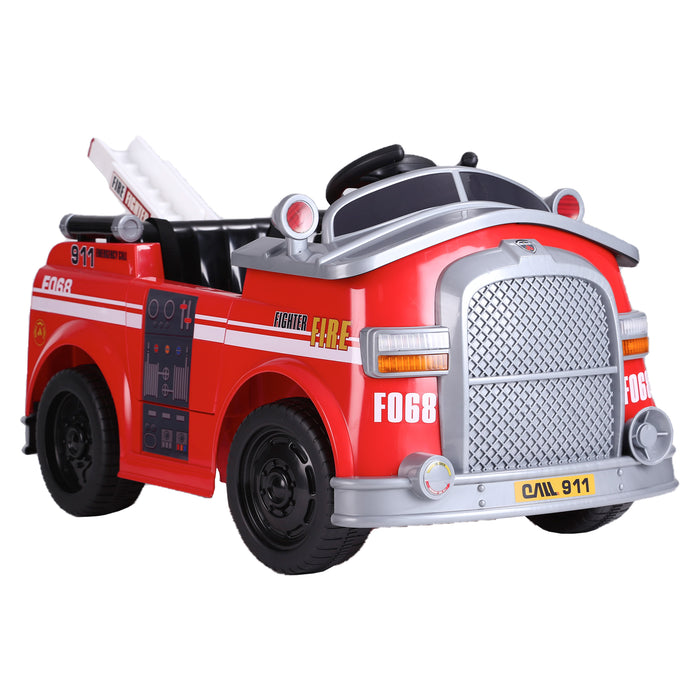 kids fire engine truck electric ride on car truck 7 riiroo 6v