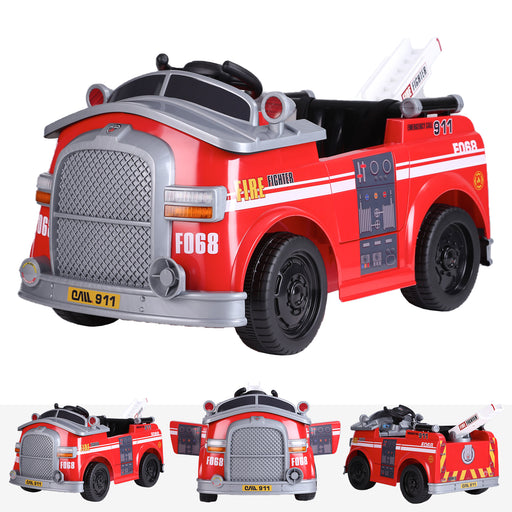 kids fire engine truck electric ride on car truck riiroo 6v