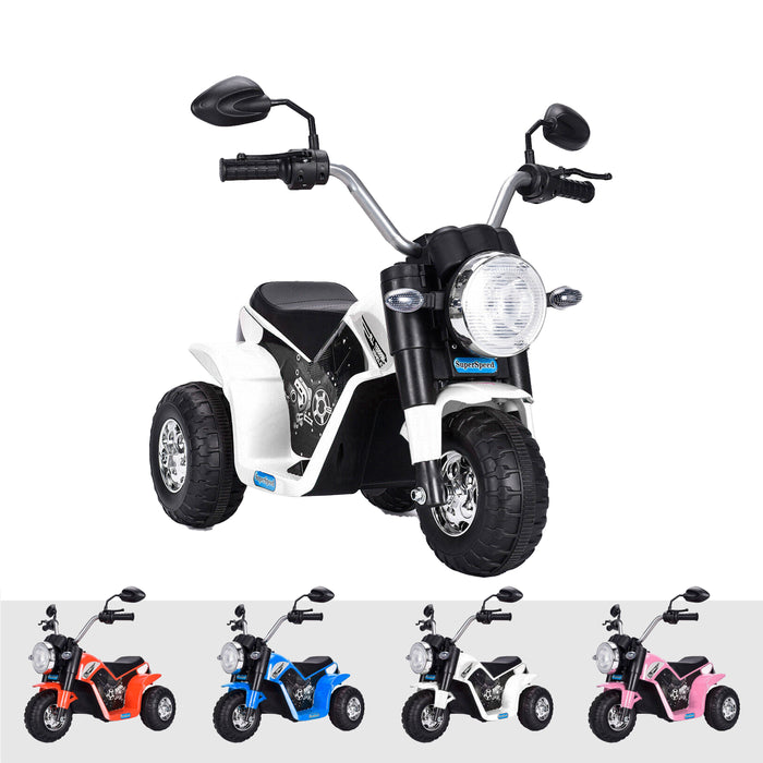 kids harley style chopper motorbike battery electric ride bike white2 White ducati scrambler ride on motorbike