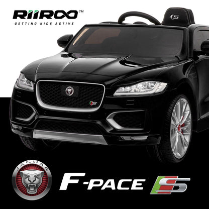 kids jaguar f pace licensed electric battery ride on car jeep with parental remote control power wheels black 2 