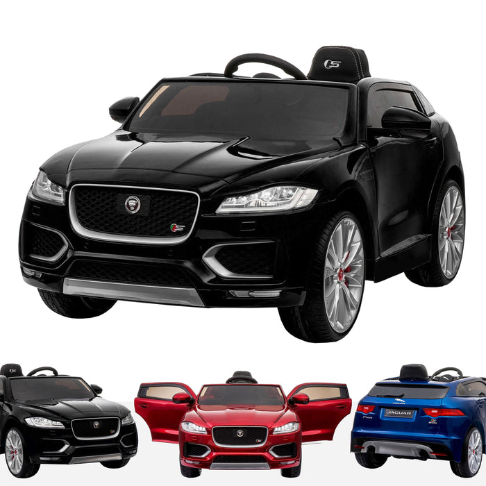 kids jaguar f pace licensed electric battery ride on car jeep with parental remote control power wheels black Painted Black