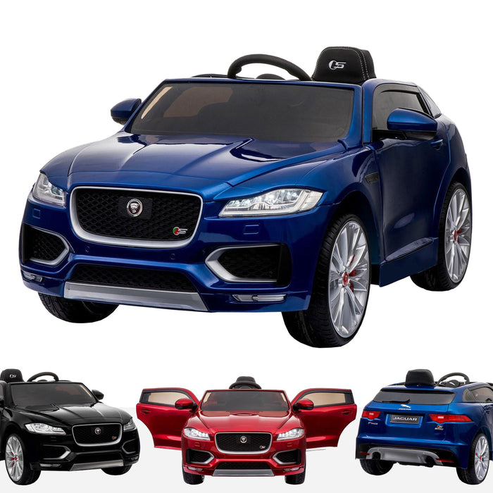 kids jaguar f pace licensed electric battery ride on car jeep with parental remote control power wheels blue Painted Blue
