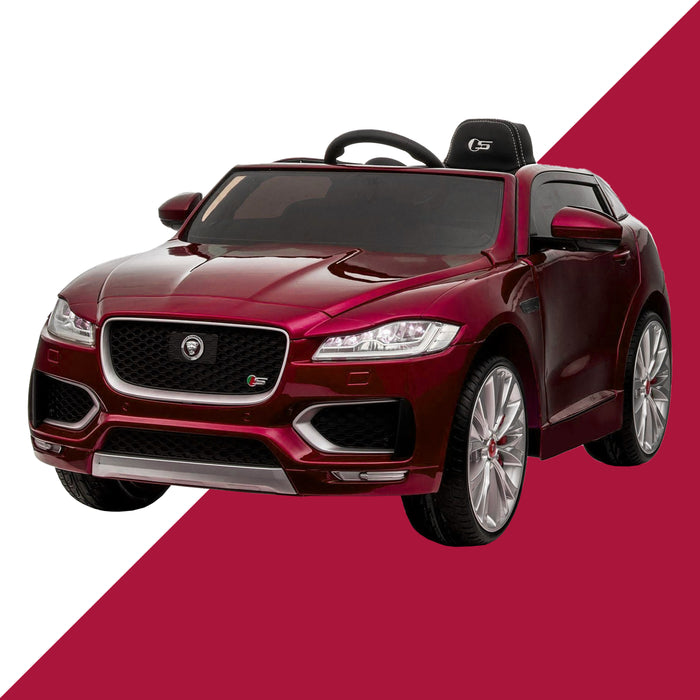 kids jaguar f pace licensed electric battery ride on car jeep with parental remote control power wheels red 3 