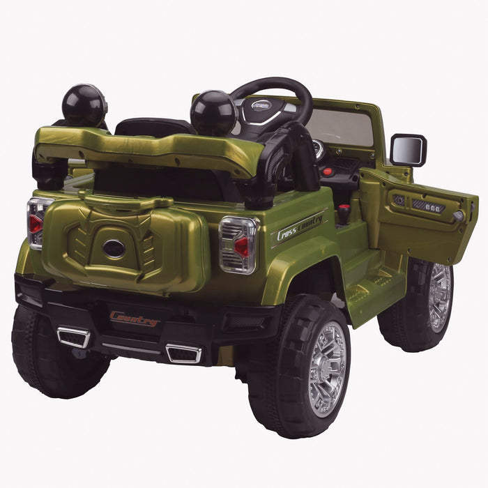 kids jeep wangler style 12 electric ride on car with parental remote 2 rear perspective wrangler suv battery 12v music