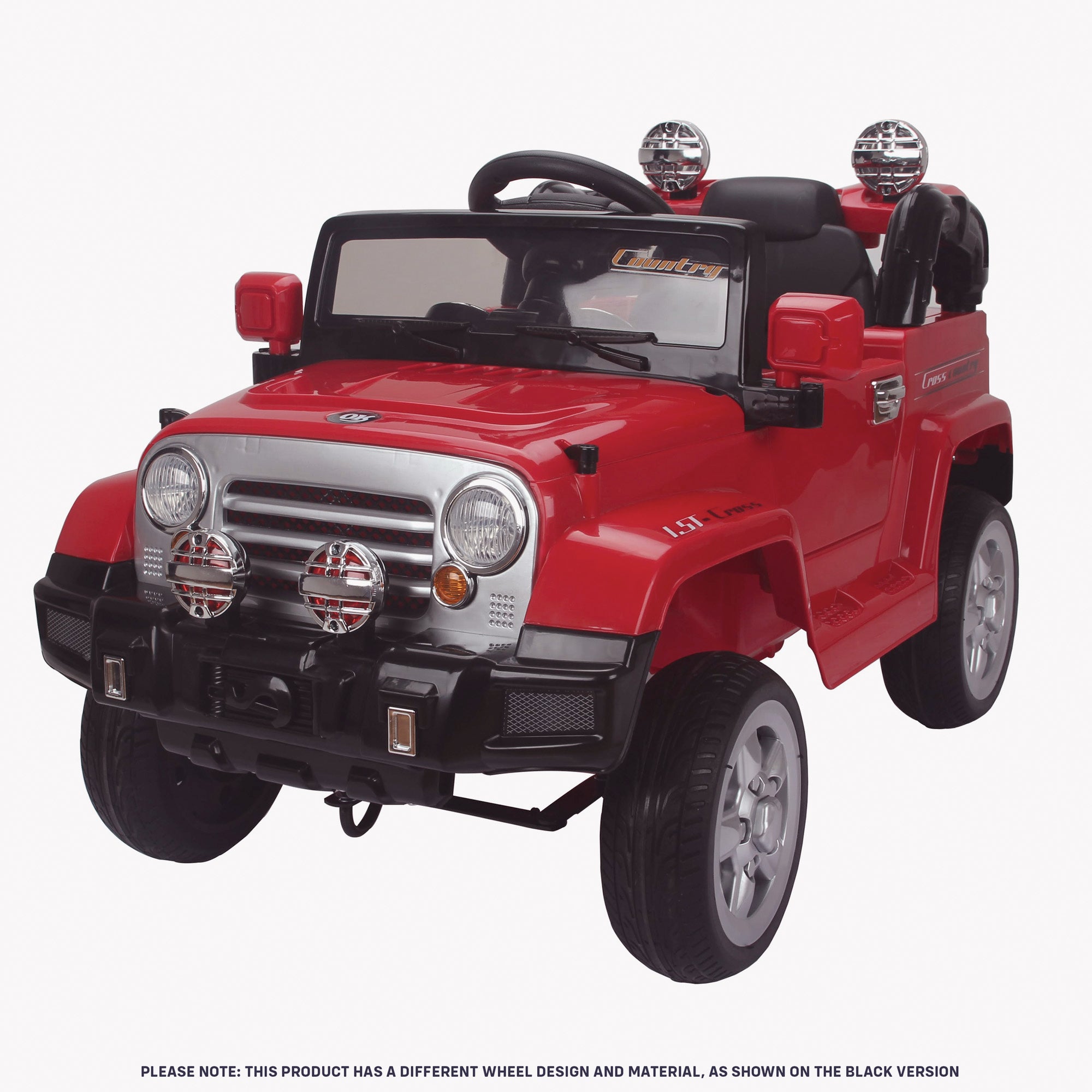 kids jeep wangler style 12 electric ride on car with parental remote red perspective front wrangler suv battery 12v music