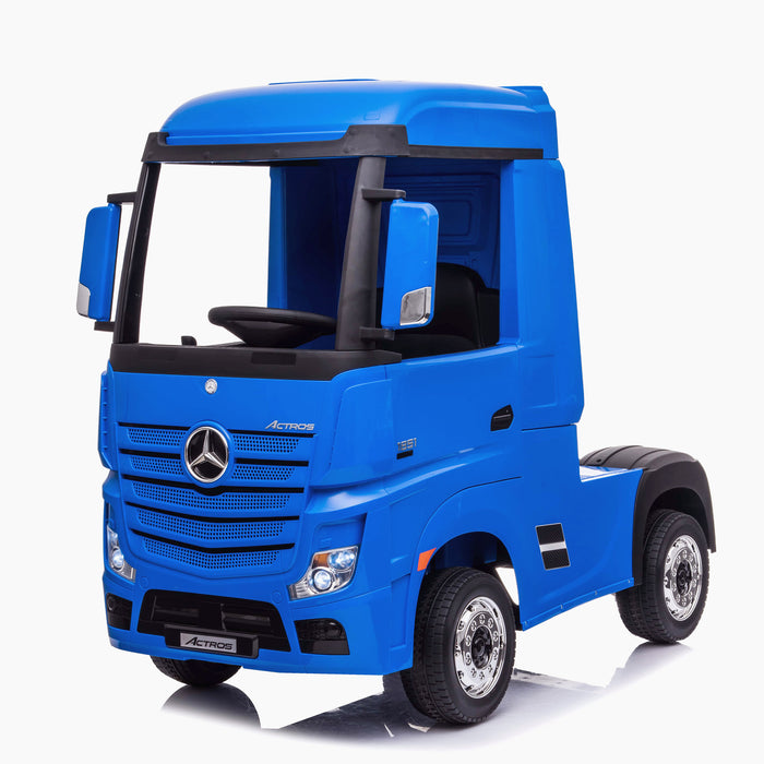 kids mercedes actros licensed ride on electric truck battery operated power wheels with parental remote control main blue front benz 24v 4wd
