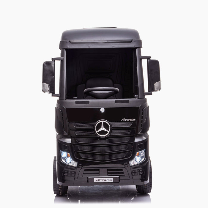 kids mercedes actros licensed ride on electric truck battery operated power wheels with parental remote control main front black direct benz 24v 4wd