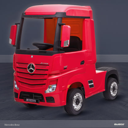 kids mercedes actros licensed ride on electric truck battery operated power wheels with parental remote control main front perspe red benz 24v 4wd