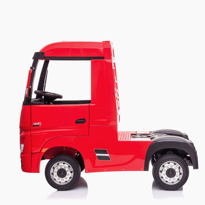 kids mercedes actros licensed ride on electric truck battery operated power wheels with parental remote control main red side benz 24v 4wd