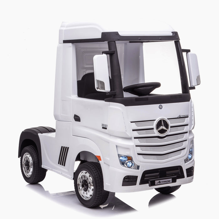 kids mercedes actros licensed ride on electric truck battery operated power wheels with parental remote control main white front benz 24v 4wd