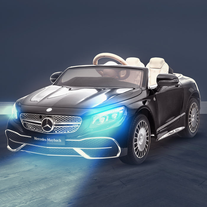 kids mercedes maybach s650 licensed ride on electric car battery operated power wheels car with parental remote control main black lights on benz 12v 4wd