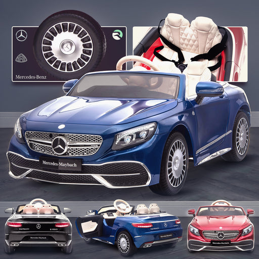kids mercedes maybach s650 licensed ride on electric car battery operated power wheels car with parental remote control main blue Painted Blue benz 12v 4wd
