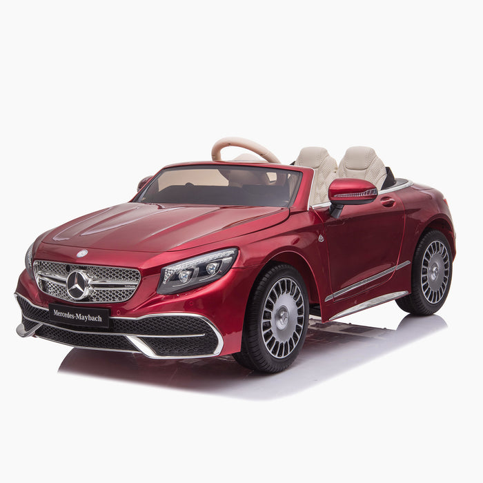 kids mercedes maybach s650 licensed ride on electric car battery operated power wheels car with parental remote control main front 4 red benz 12v 4wd