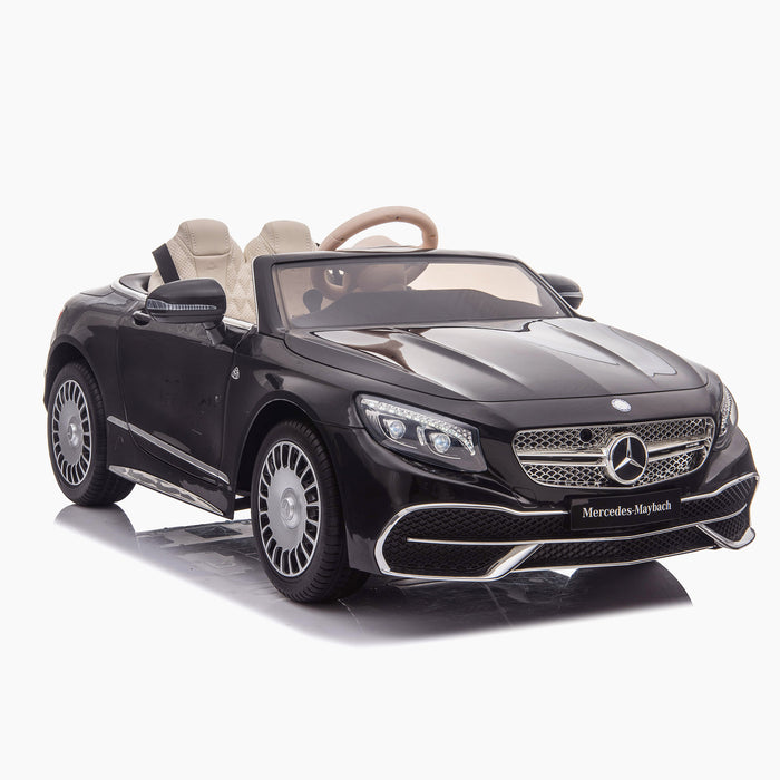 kids mercedes maybach s650 licensed ride on electric car battery operated power wheels car with parental remote control main front 5 black benz 12v 4wd