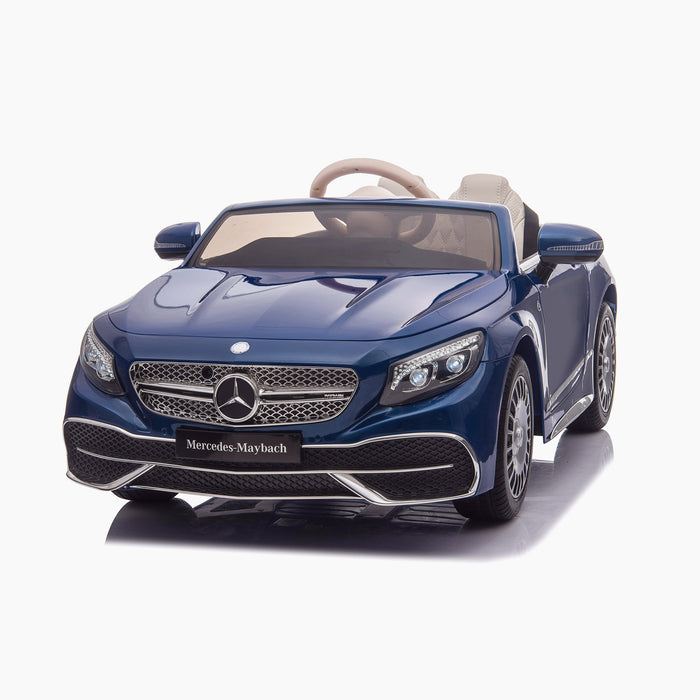 kids mercedes maybach s650 licensed ride on electric car battery operated power wheels car with parental remote control main front blue benz 12v 4wd