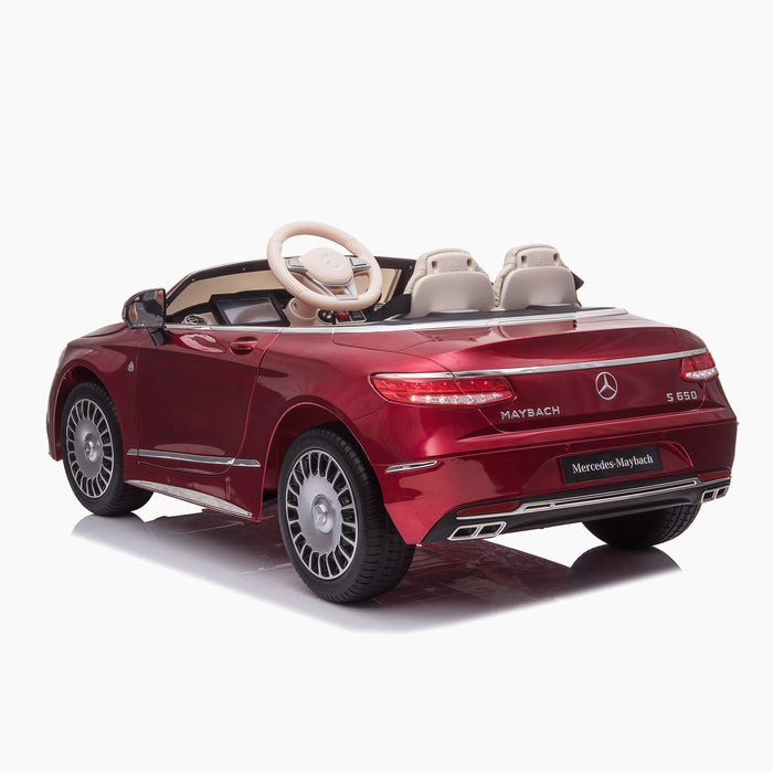 kids mercedes maybach s650 licensed ride on electric car battery operated power wheels car with parental remote control main rear red benz 12v 4wd