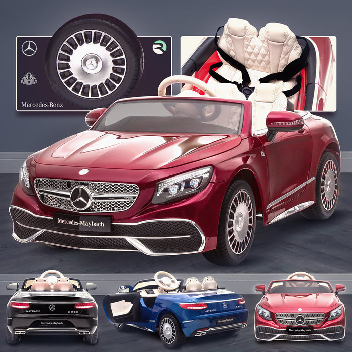 kids mercedes maybach s650 licensed ride on electric car battery operated power wheels car with parental remote control main red Painted Red benz 12v 4wd