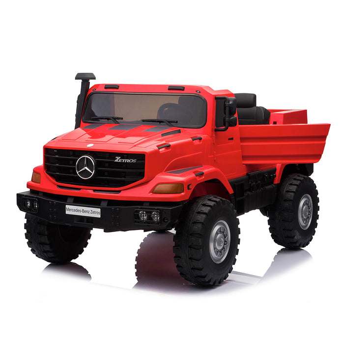 kids mercedes zetros licensed electric ride on car truck red 10 4wd 2 seater