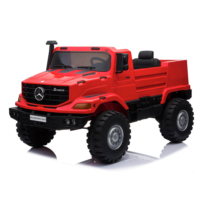 kids mercedes zetros licensed electric ride on car truck red 3 4wd 2 seater