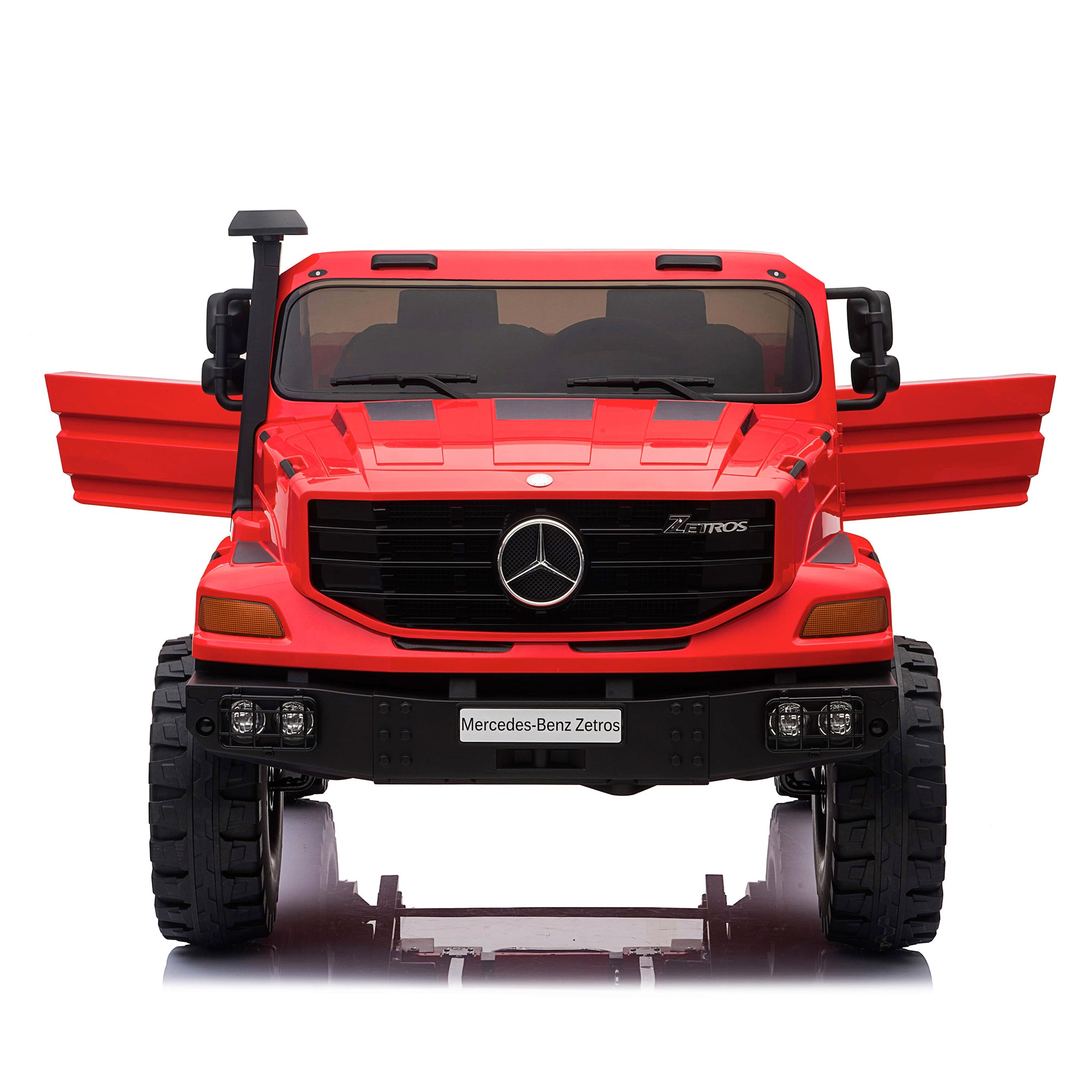 kids mercedes zetros licensed electric ride on car truck red 9 4wd 2 seater