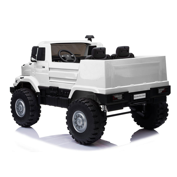 kids mercedes zetros licensed electric ride on car truck white 13 4wd 2 seater