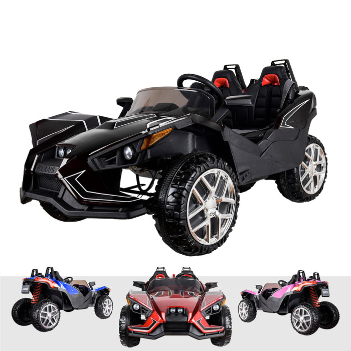 kids polaris slingshot style 12v battery electric ride on car with remote black2 Black riiroo peg perego 12v 2 seater battery ride on toy