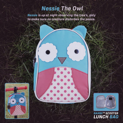 kids push scooter accessories nessie the owl lunch bag accessory