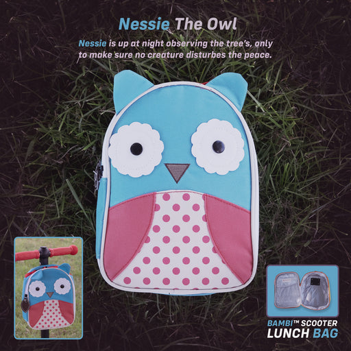 kids push scooter accessories nessie the owl lunch bag accessory