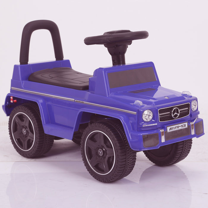 kidspush along mercedes g63 amg with seat storage media centre ride on car 2 blue perspective kids push box and