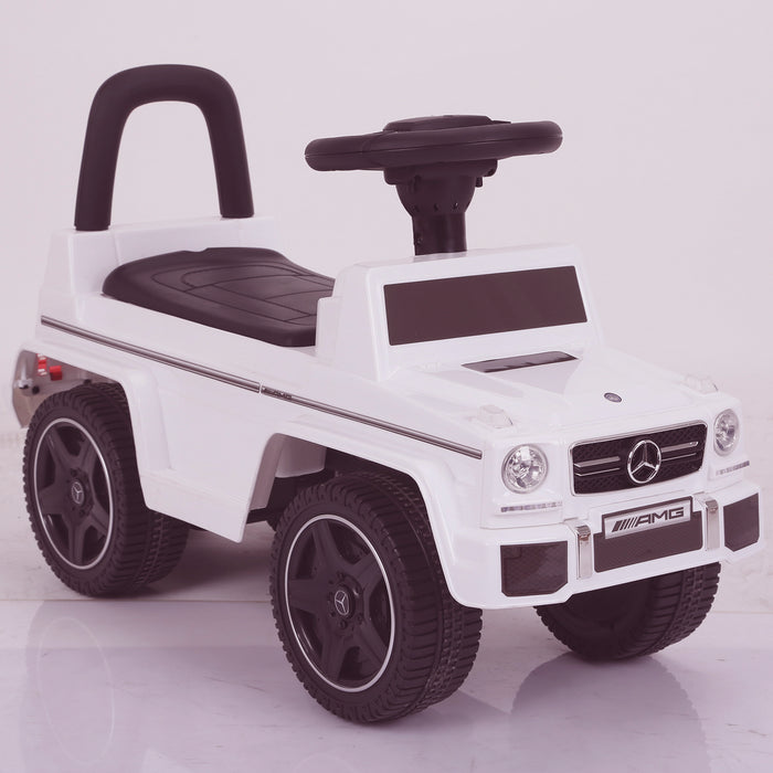 kidspush along mercedes g63 amg with seat storage media centre ride on car 2 front angle kids push box and