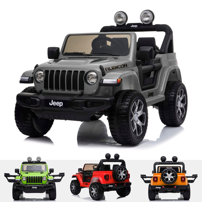 licensed kids 12v jeep wrangler rubicon ride on car jeep with parental remote control gray Painted Green 2wd
